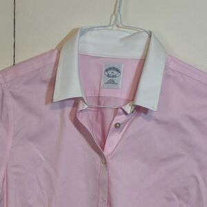 Brooks Brothers Pink Dress Shirt with White Contrast Collar